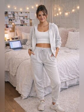 Athleta Gray Joggers Small | Cozy Athleisure Sweatpants Dorm Ready Lounge